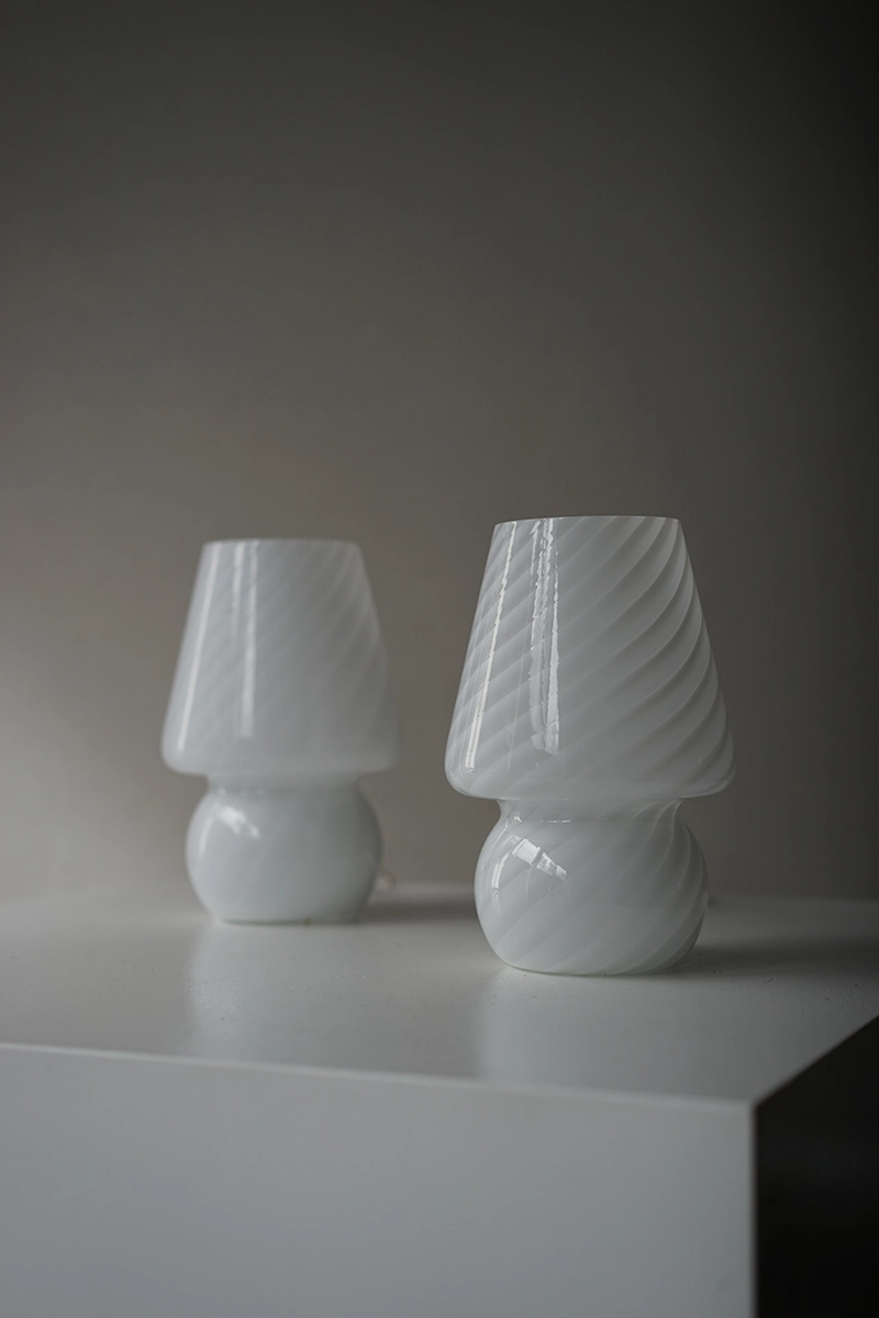 ヴィンテージ ムラーノ ガラス マッシュルーム キノコテーブルランプ照明