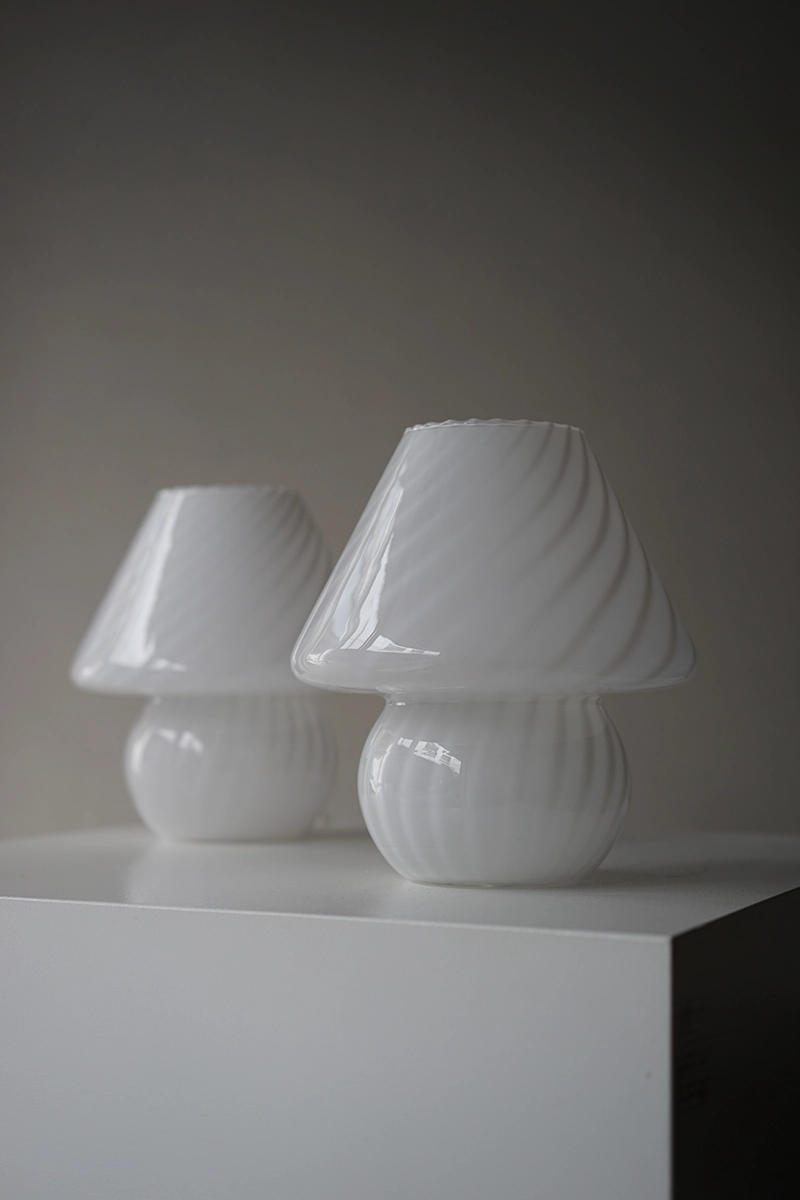 ヴィンテージ ムラーノ ガラス マッシュルーム キノコテーブルランプ照明