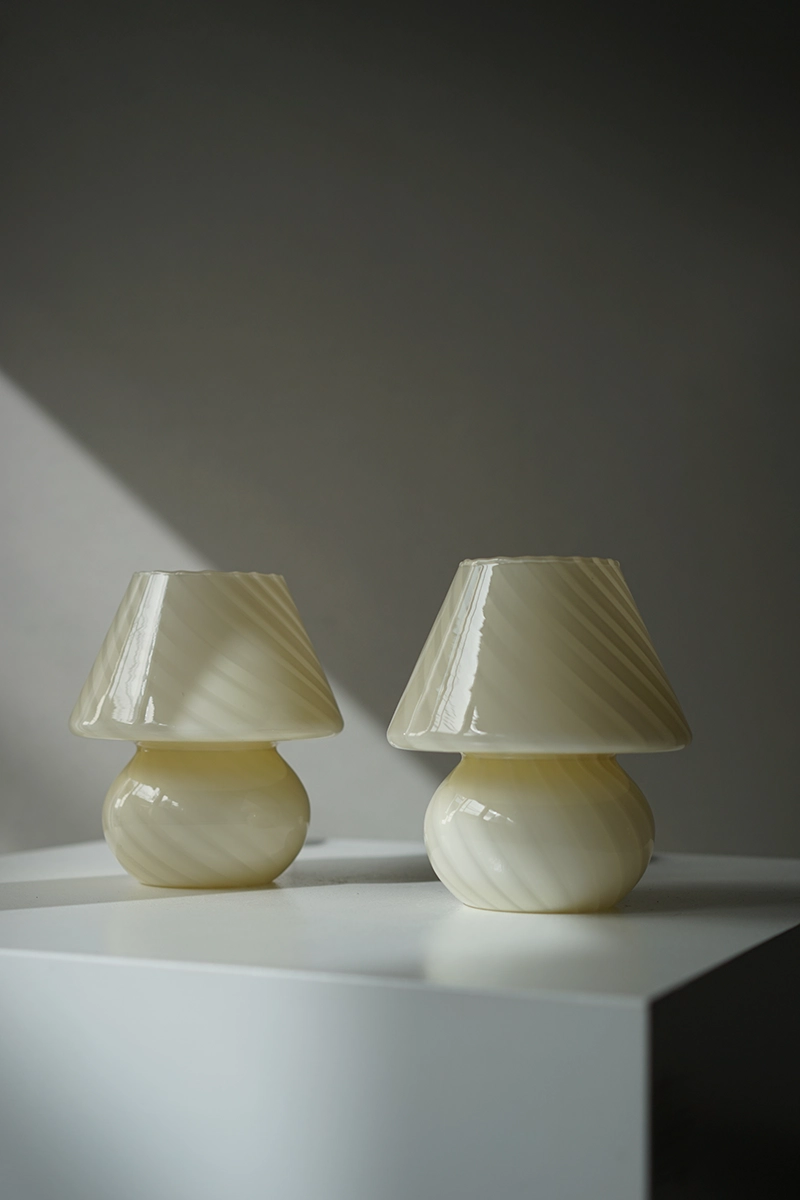 ヴィンテージ ムラノ ガラス マッシュルーム キノコテーブルランプ照明