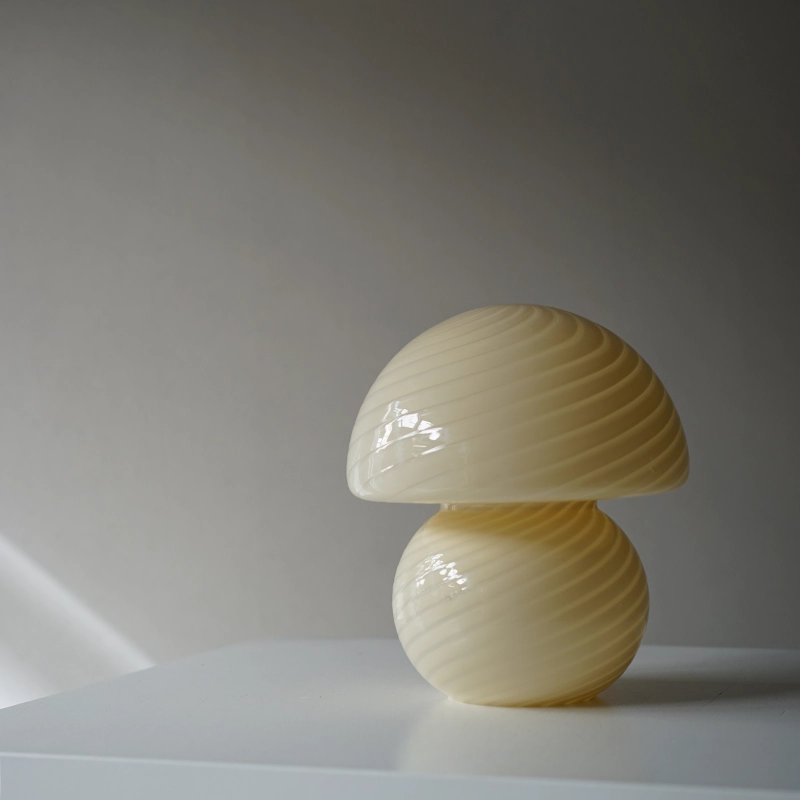 ヴィンテージ ムラーノ ガラス マッシュルーム キノコテーブルランプ照明